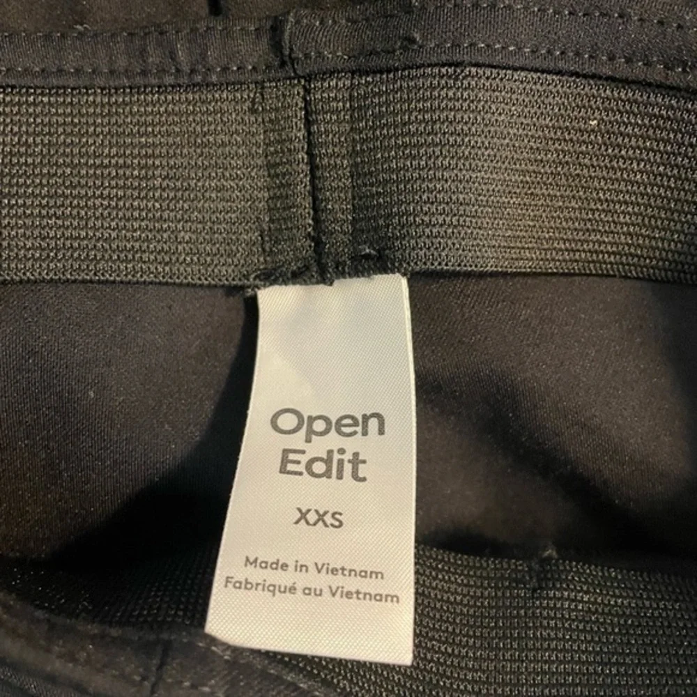 Open Edit Black Knit Split Hem Pants XXS NWT